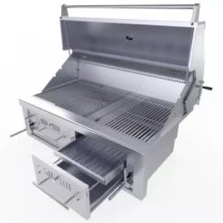 Barbecue Encastrable Hybride Charbon De Bois & Gaz 42" - 106cm - SUNSTONE -Gril Cuisine Boutique barbecue hybride gaz charbon de bois 76cm 2