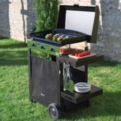 Combo Plancha Gaz Initial 65 + Chariot Acier Noir - ENO -Gril Cuisine Boutique combo plancha gaz initial 65 chariot acier noir 2