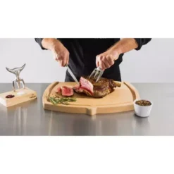 Fourchette TRIDENS Inox Brosse Avec Socle Bois -Gril Cuisine Boutique lot fourchette tridens inox brosse avec socle 4