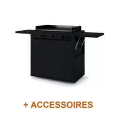 Pack + Plancha Modern 75 Gaz Acier Noir Sur Chariot