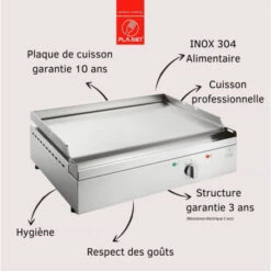 Plancha Elec PLANET Chef 55 Plaque Lisse (Réf. 240005) -Gril Cuisine Boutique plancha elec planet chef 55 plaque lisse ref 240005 2