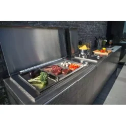 Plancha Gaz Encastrable Oasi 55 Cm Inox Plaque Lisse + Couvercle - PLANET -Gril Cuisine Boutique plancha gaz encastrable 55 cm inox 2 feux plaque lisse couvercle planet 2