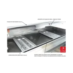 Plancha Gaz Encastrable Inox Oasi 80 Cm Plaque Lisse + Couvercle - PLANET -Gril Cuisine Boutique plancha gaz encastrable inox 80 cm 3 feux plaque lisse couvercle planet 5