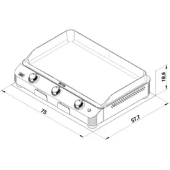 Plancha Fusion 75 Gaz Gris Cargo - ENO -Gril Cuisine Boutique plancha gaz fusion 75 gris cargo eno 4